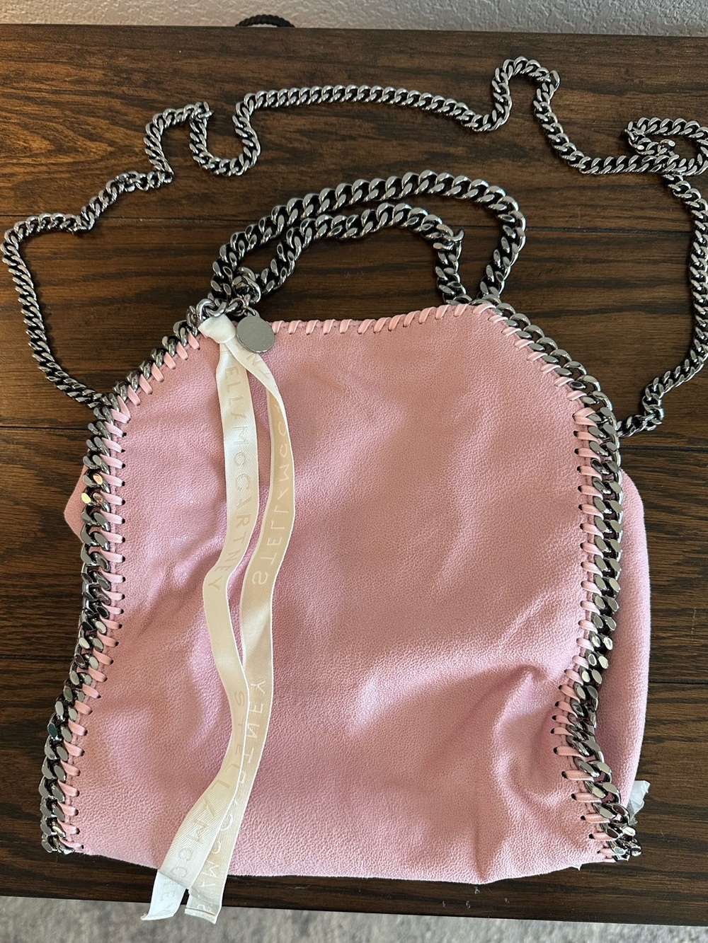 Stella McCartney Falabella Mini Pink Vegan Leather Chain Crossbody Bag